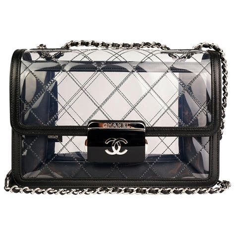 CHANEL VINTAGE COCO CLEAR CHAIN SHOULDER BAG 